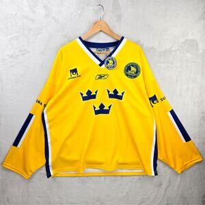 Sweden Ice Hockey Shirt Jersey NEH Mens Small Medium Yellow Blue NWT